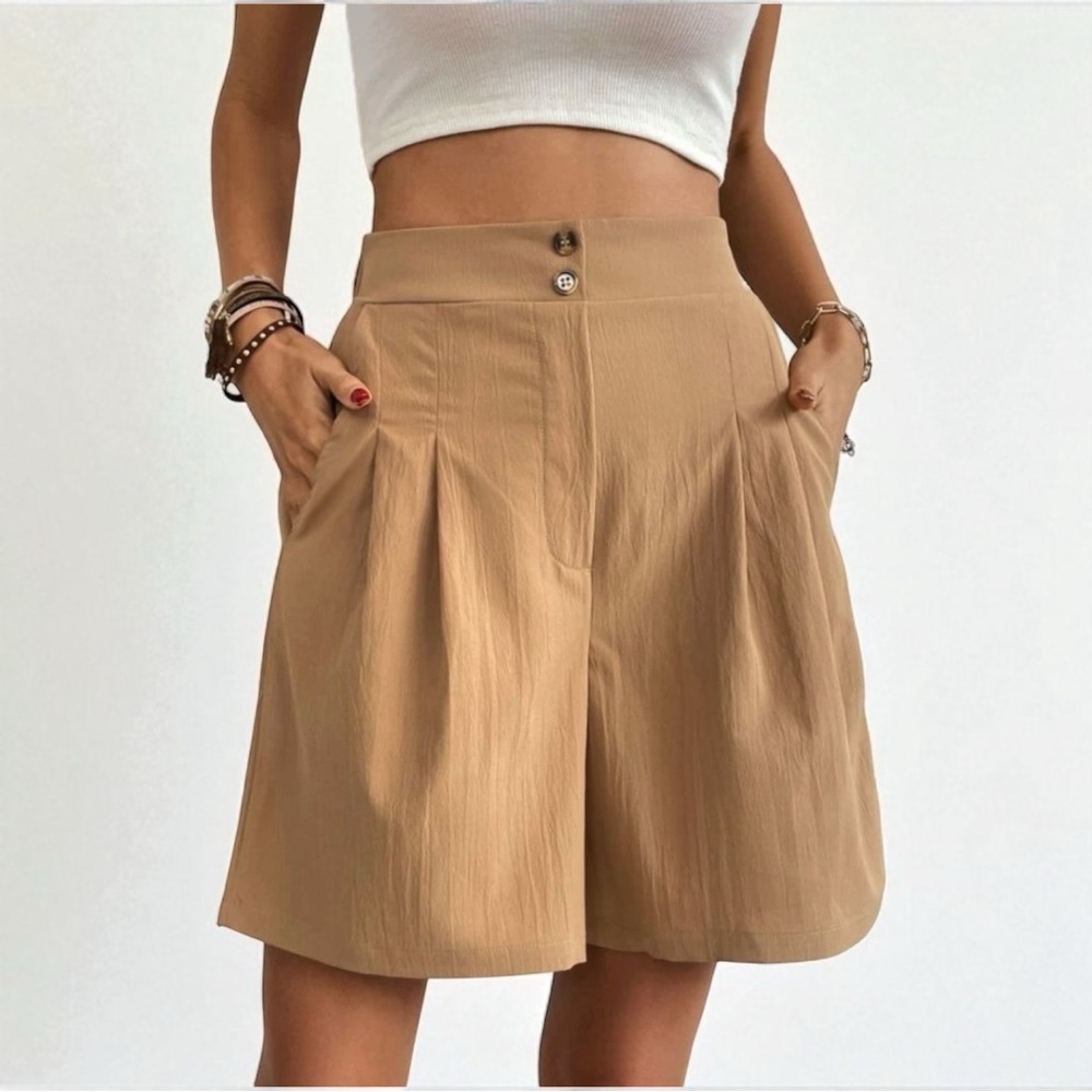 Tan Women's High-Waisted Shorts